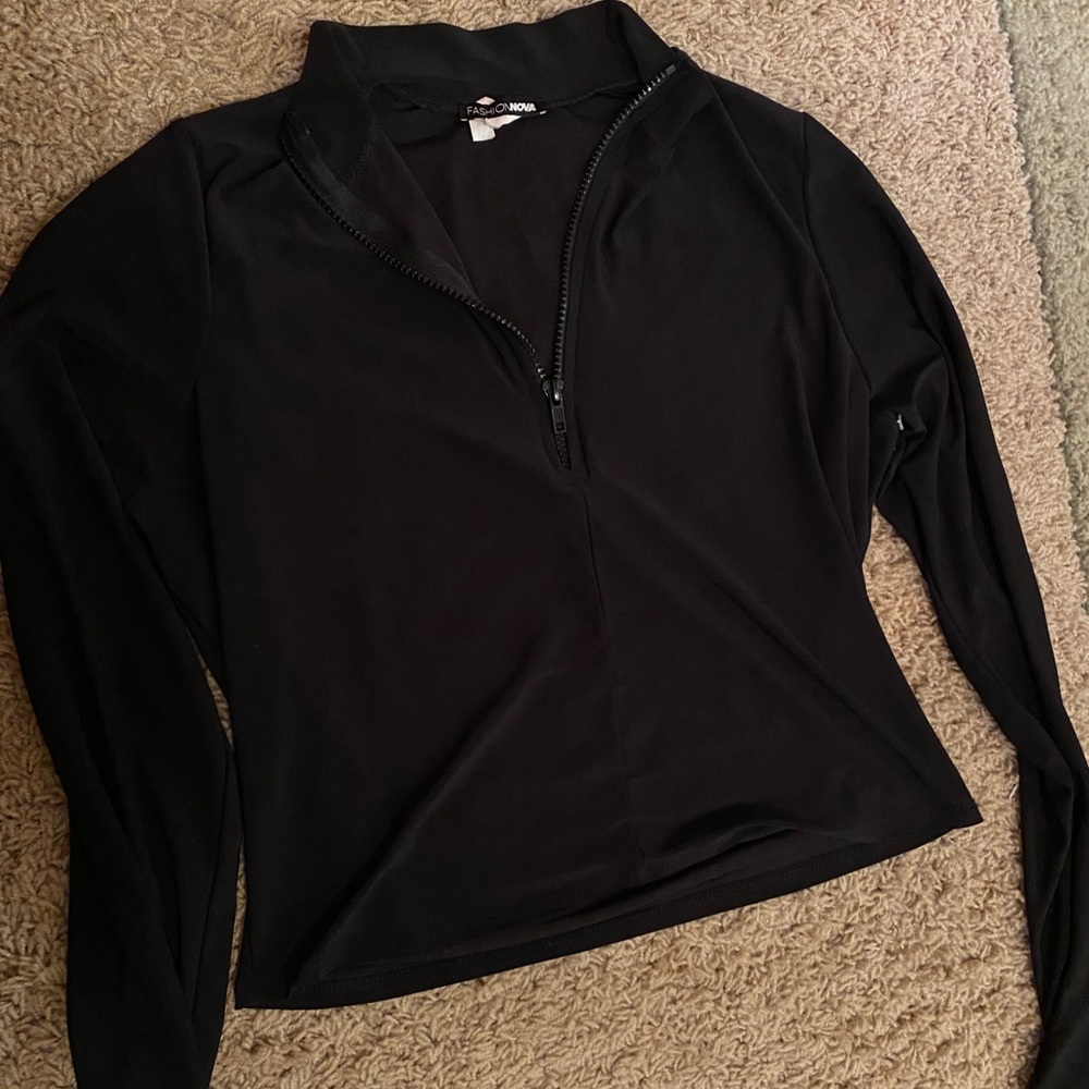 Slightly cropped black top